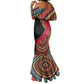 Mozambique Mermaid Dress Red Black Geometric Design and Tribal Pattern - African Pride
