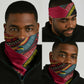 Mozambique Neck Gaiter Red Black Geometric Design and Tribal Pattern - African Pride