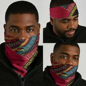 Mozambique Neck Gaiter Red Black Geometric Design and Tribal Pattern - African Pride