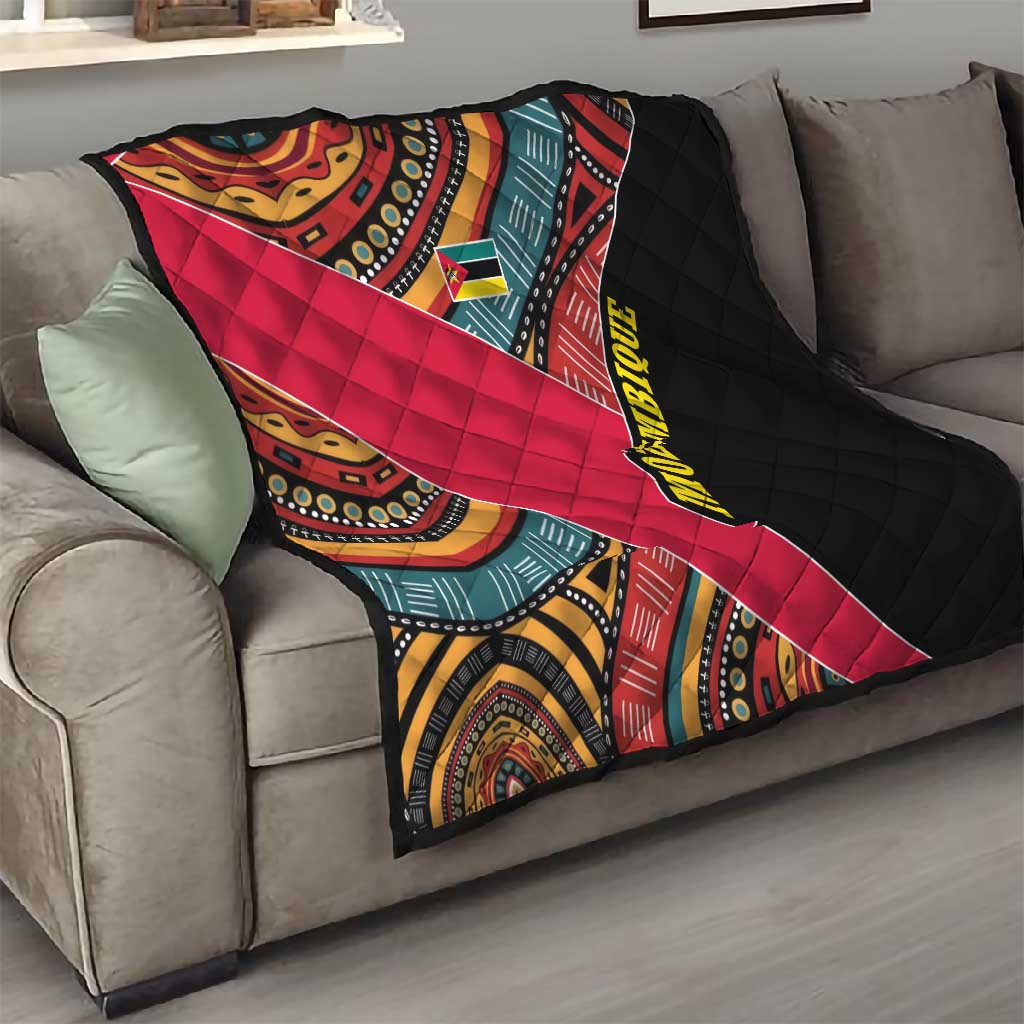Mozambique Quilt Red Black Geometric Design and Tribal Pattern - African Pride