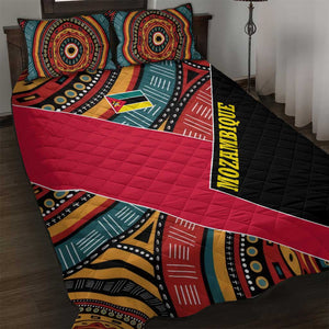 Mozambique Quilt Bed Set Red Black Geometric Design and Tribal Pattern - African Pride
