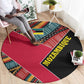 Mozambique Round Carpet Red Black Geometric Design and Tribal Pattern - African Pride