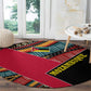 Mozambique Round Carpet Red Black Geometric Design and Tribal Pattern - African Pride
