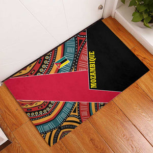 Mozambique Rubber Doormat Red Black Geometric Design and Tribal Pattern - African Pride