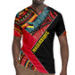 Mozambique Rugby Jersey Red Black Geometric Design and Tribal Pattern - African Pride