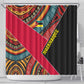 Mozambique Shower Curtain Red Black Geometric Design and Tribal Pattern - African Pride