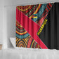 Mozambique Shower Curtain Red Black Geometric Design and Tribal Pattern - African Pride