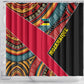 Mozambique Shower Curtain Red Black Geometric Design and Tribal Pattern - African Pride