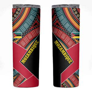 Mozambique Skinny Tumbler Red Black Geometric Design and Tribal Pattern - African Pride