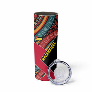 Mozambique Skinny Tumbler Red Black Geometric Design and Tribal Pattern - African Pride