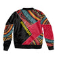Mozambique Sleeve Zip Bomber Jacket Red Black Geometric Design and Tribal Pattern - African Pride