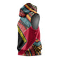 Mozambique Sleeveless Hoodie Red Black Geometric Design and Tribal Pattern - African Pride