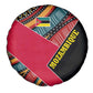 Mozambique Spare Tire Cover Red Black Geometric Design and Tribal Pattern - African Pride