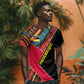 Mozambique T shirt Red Black Geometric Design and Tribal Pattern - African Pride