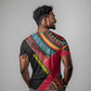 Mozambique T shirt Red Black Geometric Design and Tribal Pattern - African Pride