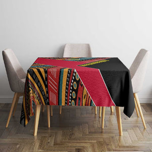 Mozambique Tablecloth Red Black Geometric Design and Tribal Pattern - African Pride