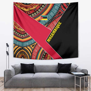 Mozambique Tapestry Red Black Geometric Design and Tribal Pattern - African Pride