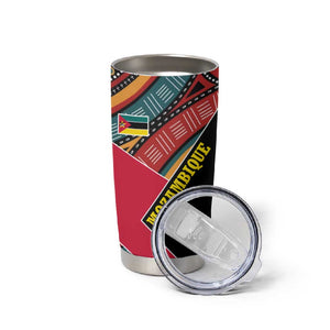 Mozambique Tumbler Cup Red Black Geometric Design and Tribal Pattern - African Pride