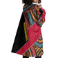 Mozambique Wearable Blanket Hoodie Red Black Geometric Design and Tribal Pattern - African Pride