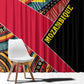Mozambique Window Curtain Red Black Geometric Design and Tribal Pattern - African Pride