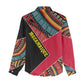 Mozambique Women Casual Shirt Red Black Geometric Design and Tribal Pattern - African Pride