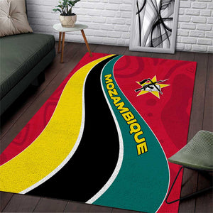 Mozambique Area Rug Red Yellow Green Wave Design - African Pride