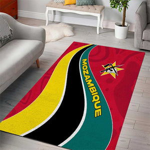 Mozambique Area Rug Red Yellow Green Wave Design - African Pride