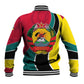 Mozambique Baseball Jacket Red Yellow Green Wave Design - African Pride