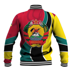 Mozambique Baseball Jacket Red Yellow Green Wave Design - African Pride
