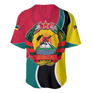 Mozambique Baseball Jersey Red Yellow Green Wave Design - African Pride