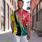 Mozambique Baseball Jersey Red Yellow Green Wave Design - African Pride