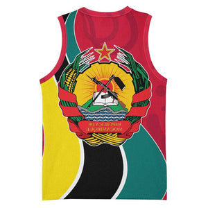 Mozambique Basketball Jersey Red Yellow Green Wave Design - African Pride