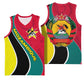 Mozambique Basketball Jersey Red Yellow Green Wave Design - African Pride