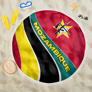 Mozambique Beach Blanket Red Yellow Green Wave Design - African Pride