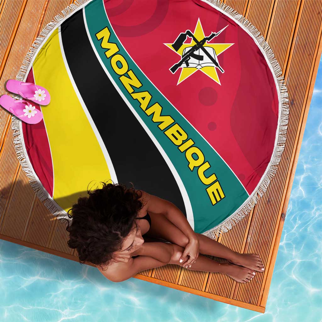 Mozambique Beach Blanket Red Yellow Green Wave Design - African Pride