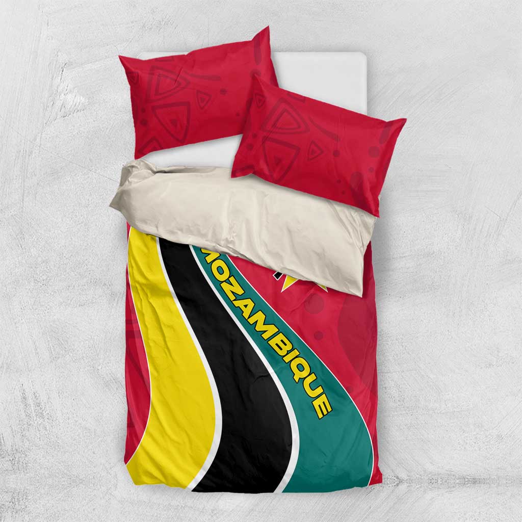 Mozambique Bedding Set Red Yellow Green Wave Design - African Pride