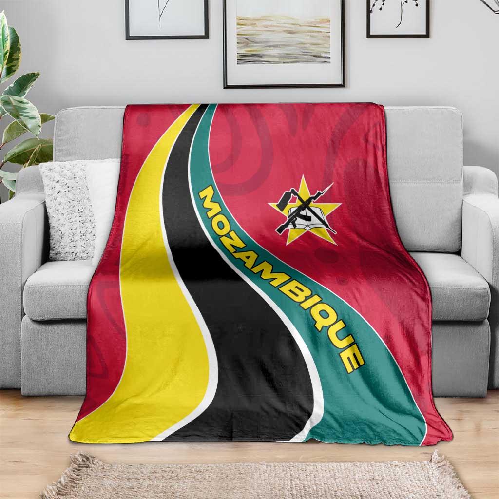 Mozambique Blanket Red Yellow Green Wave Design - African Pride