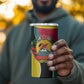 Mozambique 4 in 1 Can Cooler Tumbler Red Yellow Green Wave Design - African Pride