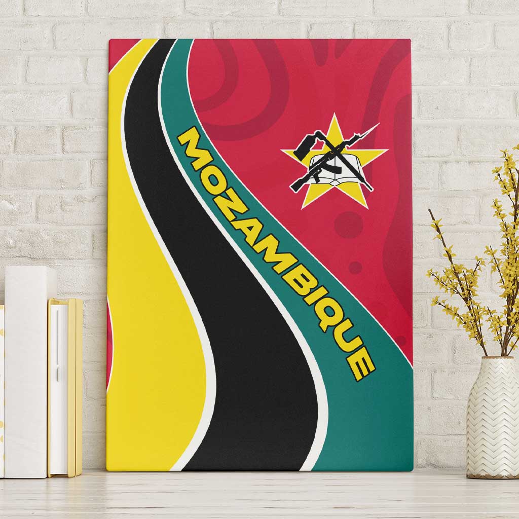 Mozambique Canvas Wall Art Red Yellow Green Wave Design - African Pride