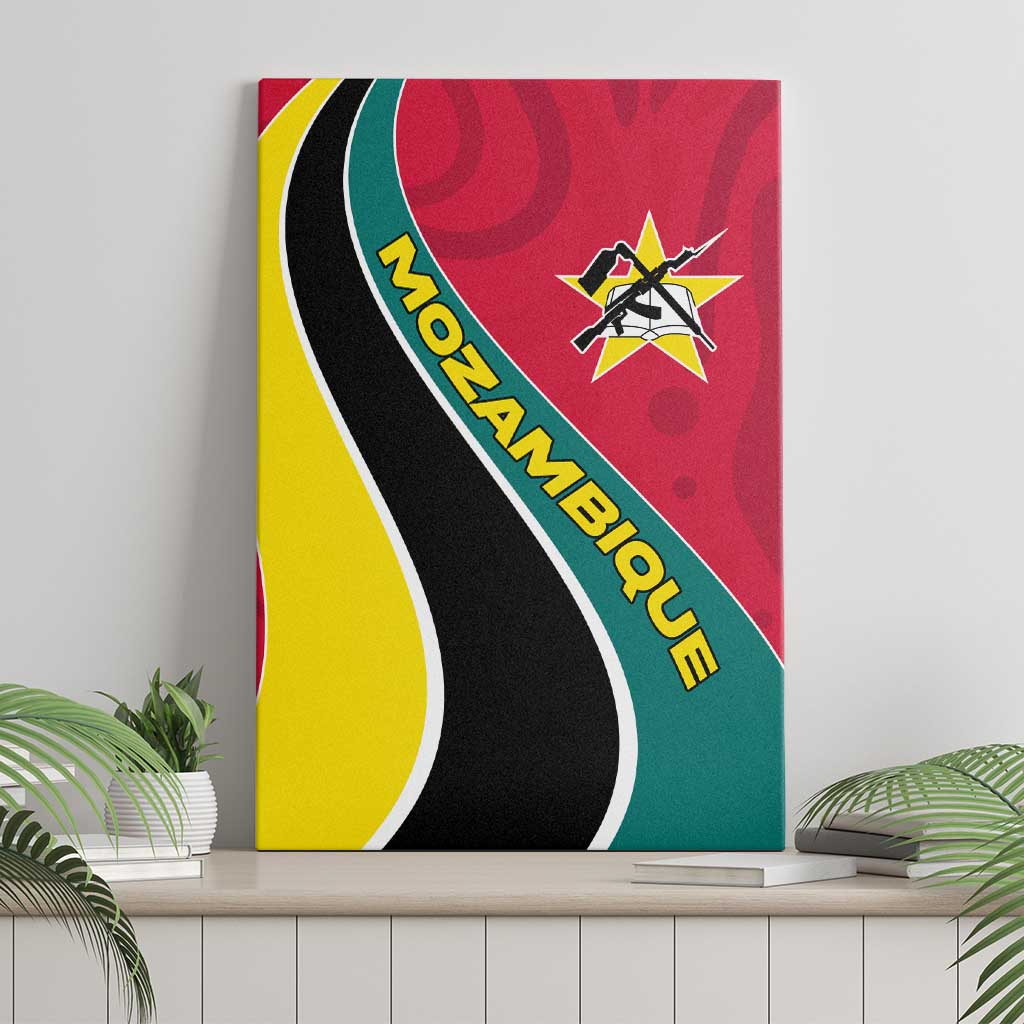 Mozambique Canvas Wall Art Red Yellow Green Wave Design - African Pride