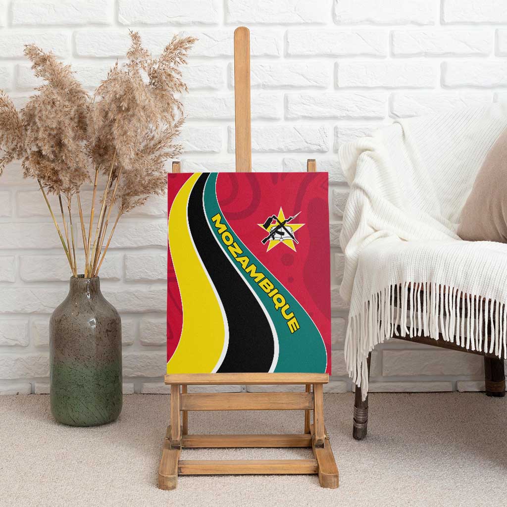 Mozambique Canvas Wall Art Red Yellow Green Wave Design - African Pride