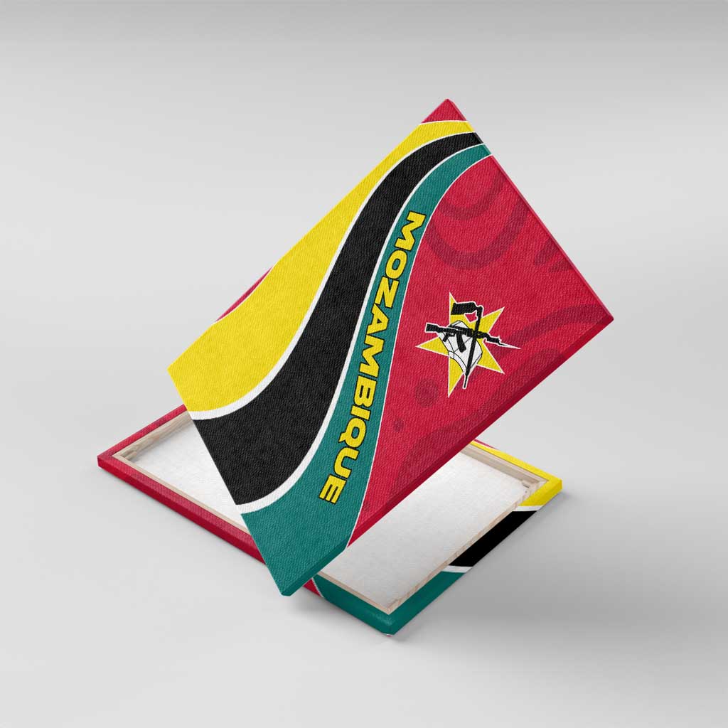Mozambique Canvas Wall Art Red Yellow Green Wave Design - African Pride