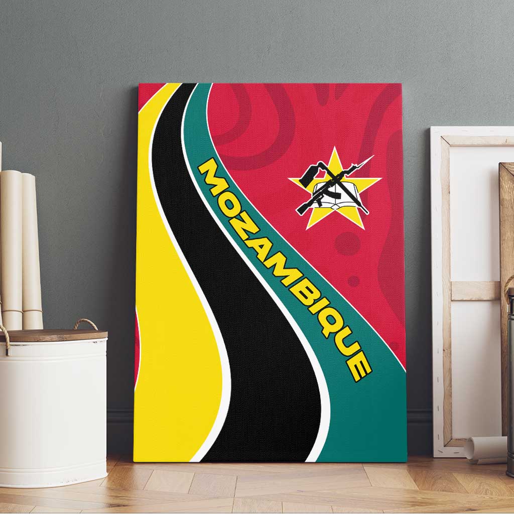 Mozambique Canvas Wall Art Red Yellow Green Wave Design - African Pride