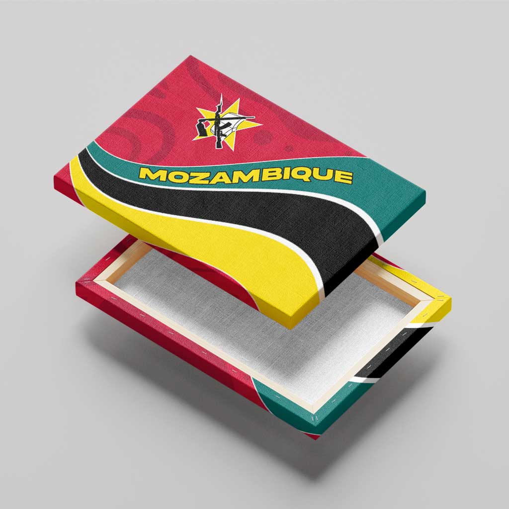 Mozambique Canvas Wall Art Red Yellow Green Wave Design - African Pride