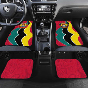 Mozambique Car Mats Red Yellow Green Wave Design - African Pride