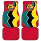 Mozambique Car Mats Red Yellow Green Wave Design - African Pride