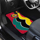 Mozambique Car Mats Red Yellow Green Wave Design - African Pride