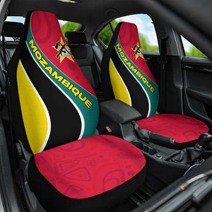 Mozambique Car Seat Cover Red Yellow Green Wave Design - African Pride