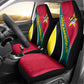Mozambique Car Seat Cover Red Yellow Green Wave Design - African Pride