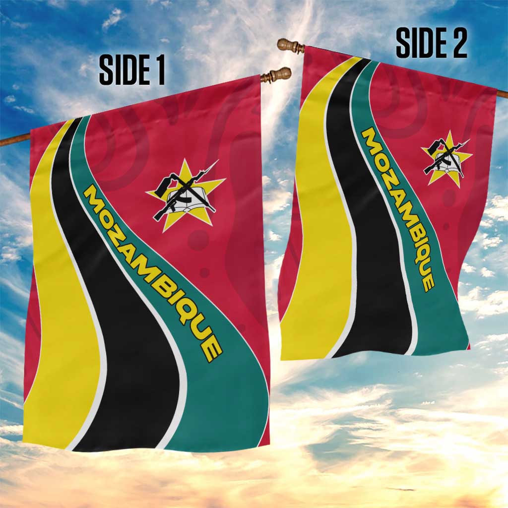 Mozambique Garden Flag Red Yellow Green Wave Design - African Pride